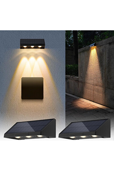 STARSTAR 2-pack outdoor solar wall lights, 3-LED lens fence lights, solar out...