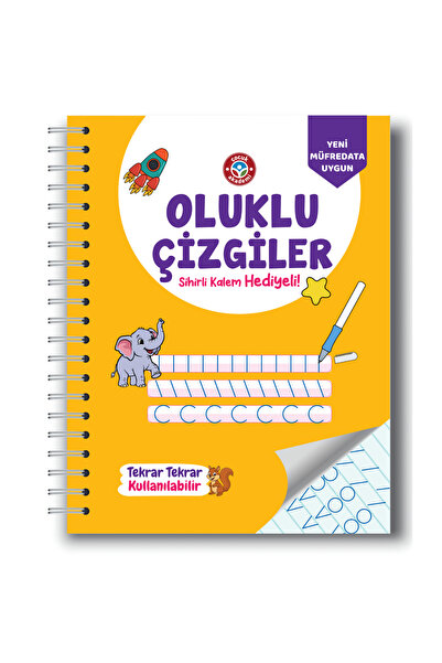 Çocuk Akademi Oluklu(Kabartmalı) Sihirli Uçan Kalemli Çizgiler Kitabı