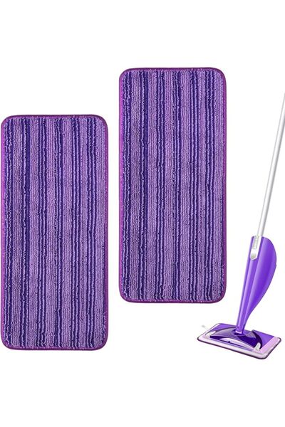 STARSTAR 2-Pack Microfiber Reusable Mop Pads Compatible with Wet Jet Mops (Pu...