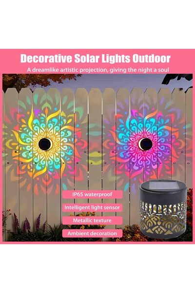 STARSTAR 2 Color - Changing Solar Mandala Lights, Decorative Solar Mandala Wa...