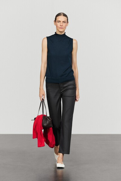 Massimo Dutti Mumlu görünümlü straight fit pantolon