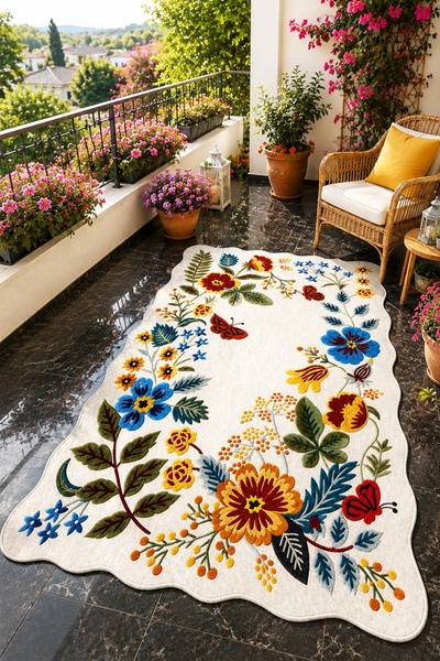 Chilai Home Thrones Makinede Yıkanabilir Kaymaz Taban Leke Tutmaz Dijital Sal...