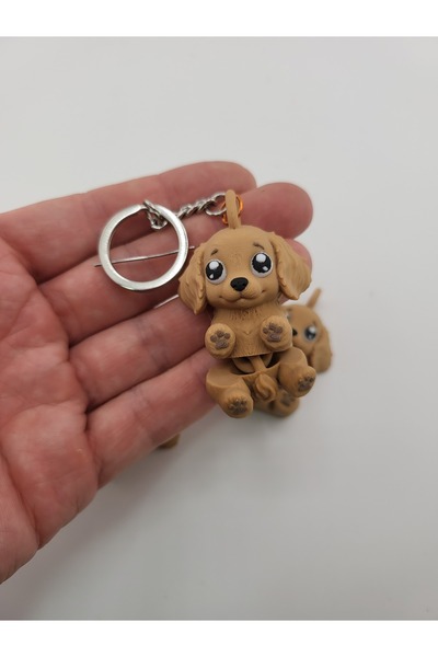 Yavru Golden Retriever Köpek Anahtarlık - Golden Retriever Puppy Keychain