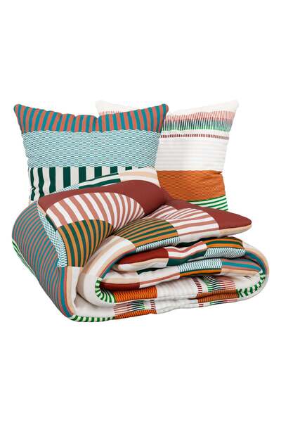 Atmosphera Set de lenjerie de pat  "Nocta " imprimat - Multicolor, 240x220 cm