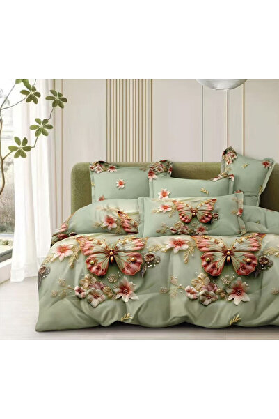 Pucioasa Lenjerie Matrimoniala Premium, 4 Piese, Bumbac Satinat, 240 × 250 cm...