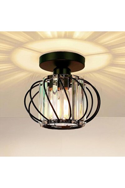 Dotail Lustră de tavan din cristal, soclu E27, design modern și elegant, 19 x...