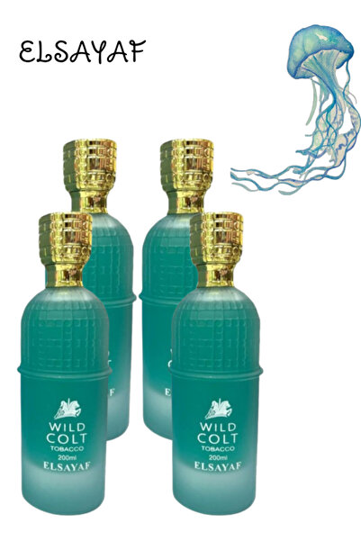 ELSAYAF 4 قطع من عطر وايلد كولت توباكو 200 مل