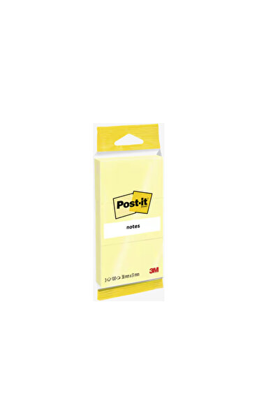 3M Notite adezive Post-it, galben, 38 x 51 mm, 100 file/carnet, 3 carnete/pachet