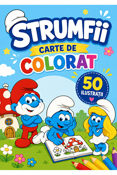 Disney Βιβλίο ζωγραφικής, 50 εικονογραφήσεις Οι Στρουμφ, Α4