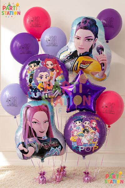 Parti Station K-Pop Balloon Set 11 Pieces Demon Slayers Birthday Balloon Set