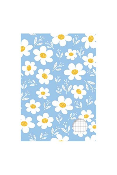 Jumbo Caiet de matematică A5 cu copertă florală albastră - 100 de file