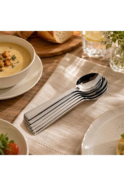 Smart Kitchen ملاعق حلويات فضية 6 قطع