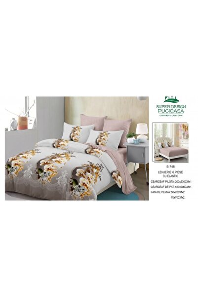 Pucioasa Set de lenjerie de pat gros Finet, 6 piese, cu cearșaf cu elastic BBA58