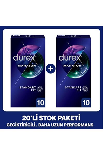Durex Maraton Geciktiricili Prezervatif 20'li Stok Paketi 2x10 Standart Fit K...
