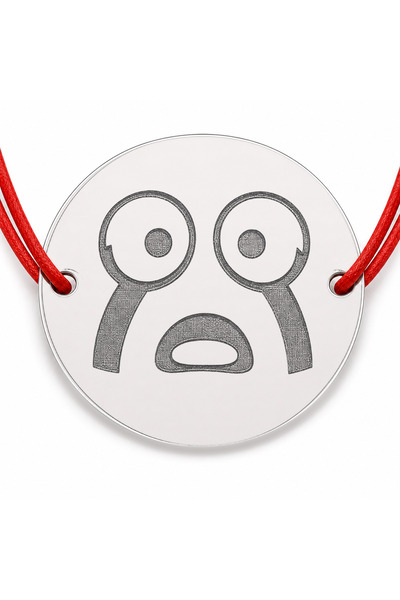 Simoshop Brățară argint 925 cu bănuț emoji, șnur reglabil — cadou simbolic