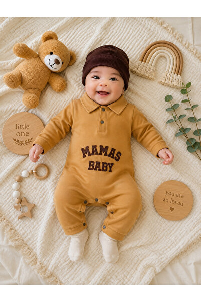 COŞAY BEBE Mamas Baby Baskılı Mevsimlik Erkek Bebek Tulum 3-6Ay, 6-9Ay, 9-12Ay