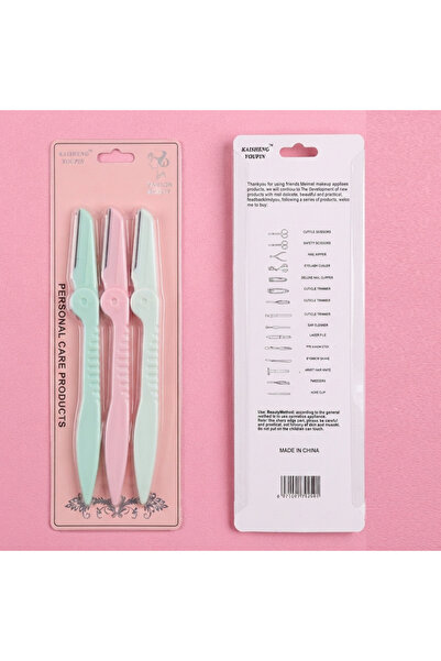 Generic Brand KAISHENG YOUPIN 3-Piece Folding Eyebrow Razor Set