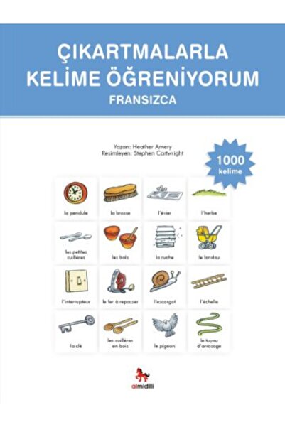 Almidilli Yayınları أنا أتعلم الكلمات باللغة الفرنسية مع الملصقات - 1000 كلمة