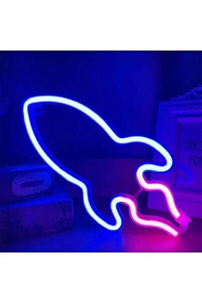 Yongsheng Neon Sign LED Rocket Shape Light Wall Decor Pink/Blue 14.5 x 29cm,R...