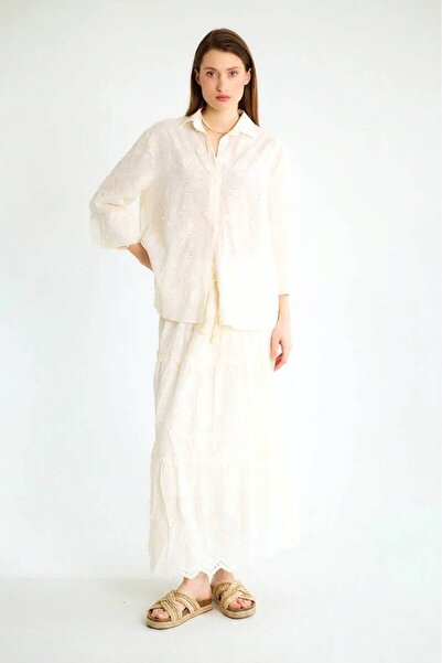 Suziş Skirt and Shirt Flower Embroidered Set Rob39547