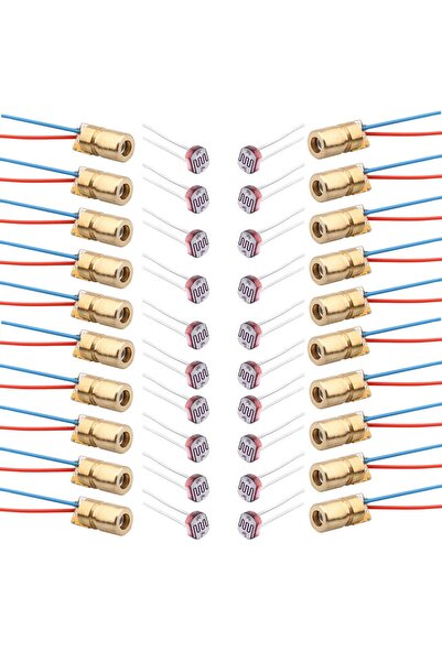 LET Set: 20 fotorezistoare GM5539 de 5 mm + 20 mini module cu diodă laser roș...