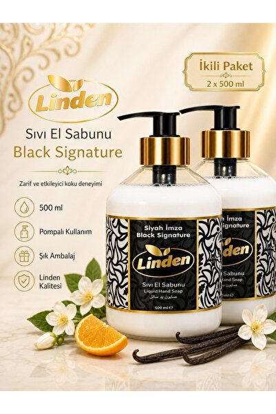 Linden Liquid Hand Soap Black Signature 500 ml Black Signature X2 Pieces