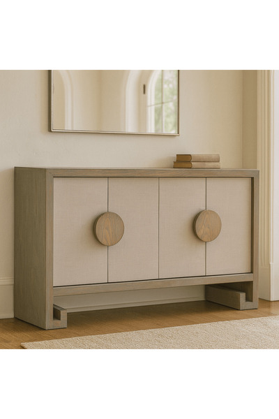 Crestview Collection Melbourne Beige Linen Sideboard