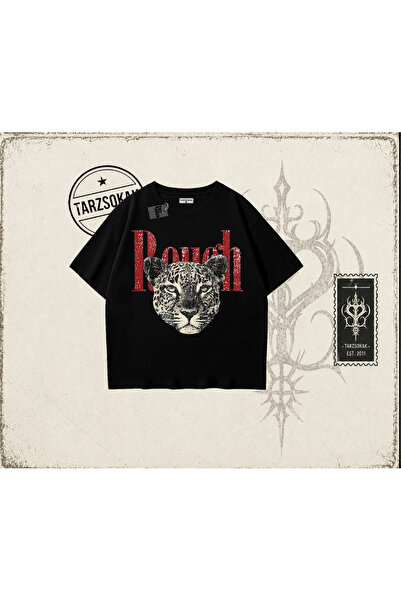Tarzsokak Unisex gruba leopard majica prevelikog kroja, bela