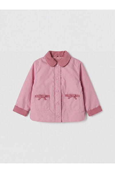 LC Waikiki Pink Shirt Collar Girl's Coat W61853B1