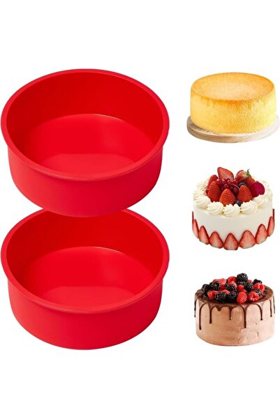 STARSTAR Set of 2 Round Silicone Baking Molds 15 cm for Cake and Bread