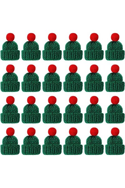 STARSTAR 24 Pieces Mini Woven Hats – Green Mini Doll Hats for Christmas Ornam...