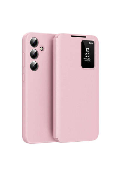 Techsuit Husă pentru Samsung Galaxy S24 FE, Seria SmartView, albastru - roz