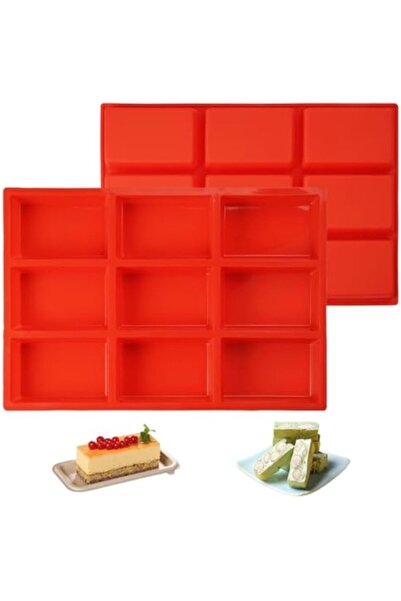 STARSTAR Practical 2-pack rectangular mini cake molds, 9 cavities, made of si...