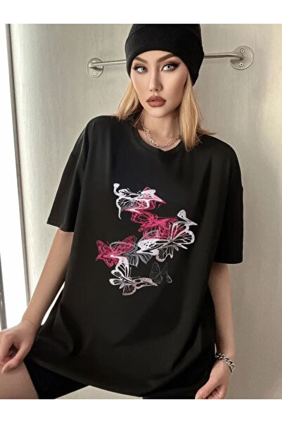bellanova تي شيرت مطبوع كبير الحجم للجنسين مطبوع عليه طبعة للجنسين