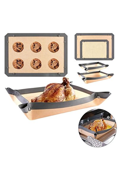 STARSTAR Two-pack silicone baking mats with edging and snaps, 30x40 cm, non-s...