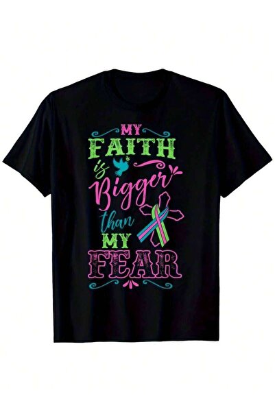 LİNA06 Inspired Metastatic Awareness T-Shirt Men - Faith Is Bigger Than My Fe...