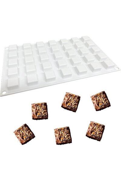 STARSTAR Silicone chocolate mold - Square Cube casting mold 35 Holes Praline ...