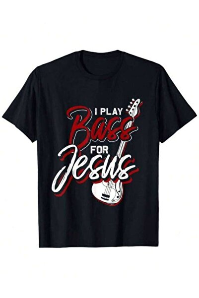 LİNA06 Men'S Music T-Shirt I Play Jesus Religious Graphic Tee Black Shirt Wit...