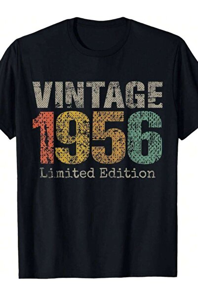 LİNA06 Vintage 1956 Text 70Th Birthday Gift Men Women 70 Year Old T-Shirt| Al...