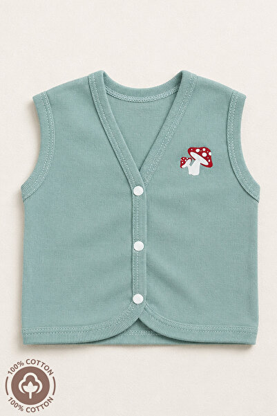 Miniel Unisex Baby Mushroom Printed Cotton Lycra-Free Rib Fabric Combed Cotto...