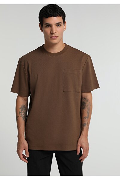 Colin's Relaxed Fit Round Neck Plain Men's Brown Short Sleeve T-Shirt
