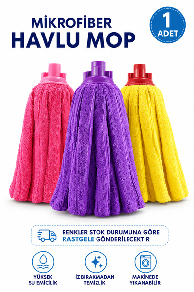 Alıç Mikrofiber Havlu Mop Yedek Başlığı Yüksek Su Emici İz Bırakmayan Zemin T...