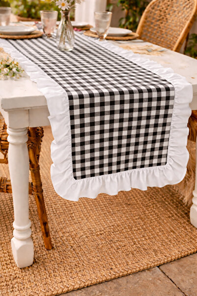SADEN HOME 40X110 Pöti̇ Square Ruffled Runner