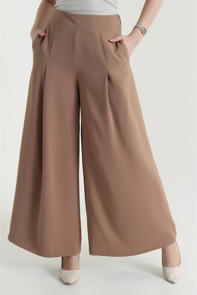 VıoShıne Women's Wide Leg Crepe Tencel Pants with Zipper Pockets