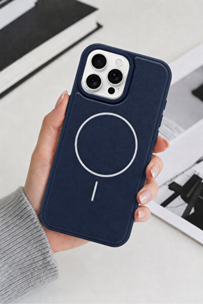 WANNA PROTECT Iphone 16 Pro Max Uyumlu Magsafe Destekli Vegan Deri Görünümlü ...