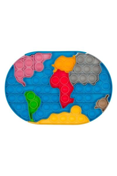 BAMI NETWORK Jucarie Anti-Stress Harta Pop It Silicon 21x14.5cm Relaxare