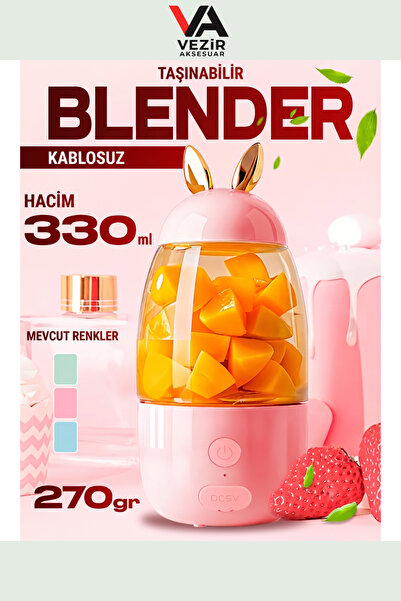 Vezir Aksesuar USB Şarjlı Mini Blender Taşınabilir Meyve Sıkacağı Smoothie Pr...