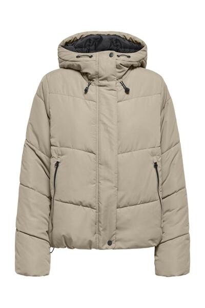 ONLY Μπουφάν κοντό puffer γυναικείο "Silver mink" μπεζ