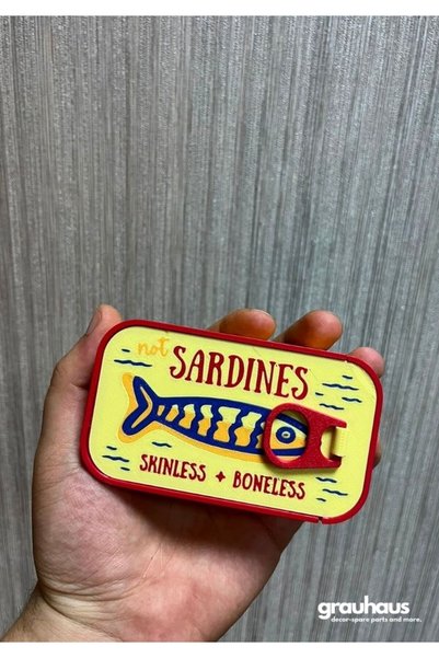 GRAUHAUS Sardine Cans Sardines Jewelry Box - Pink & Yellow Ring, Earring, and Accessory Organizer