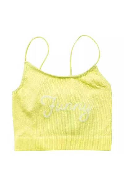 Evita Μπλούζα crop top "Funny" κίτρινο neon